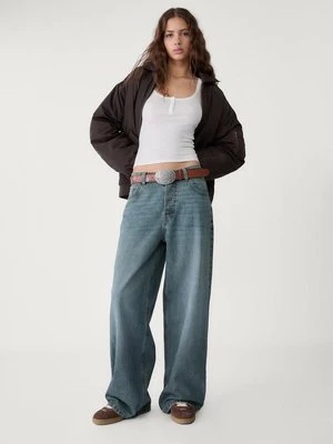 Stradivarius Luźne jeansy baggy  PERŁOWOSZARY DENIM