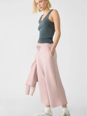 Zdjęcie produktu Stradivarius Luźne miękkie spodnie culotte  Pudrowy róż