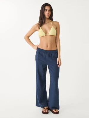 Stradivarius Luźne spodnie z elastyczną talią  Morski