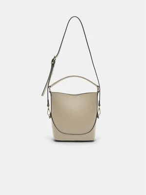 Stradivarius Mała torebka bucket z paskiem  Ecru