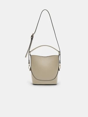 Stradivarius Mała torebka bucket z paskiem  Ecru