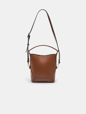 Stradivarius Mała torebka bucket z paskiem  Jasny wielbłądzi