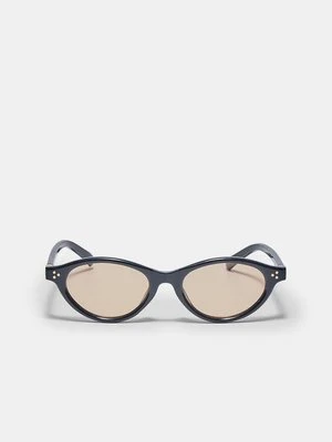 Stradivarius Małe owalne okulary przeciwsłoneczne z żywicy  Czarny