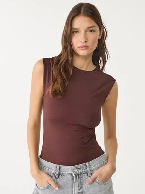 Stradivarius Marszczone body  Brązowy