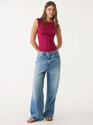 Stradivarius Marszczone body  Burgundowy