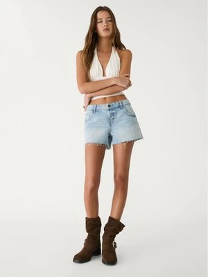 Stradivarius Marszczony top z dekoltem halter  Ecru