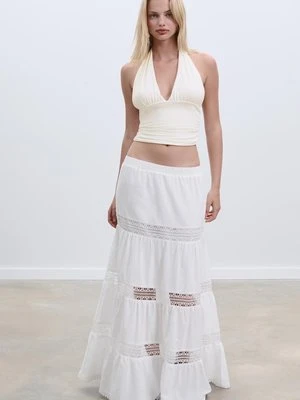 Stradivarius Marszczony top z dekoltem halter  Ecru