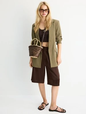 Stradivarius Marynarka basic rustykalna  Oliwkowy