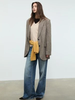 Stradivarius Marynarka oversize  Brązowy