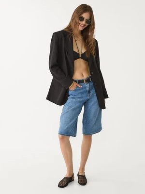 Stradivarius Marynarka oversize z kieszeniami  Czarny
