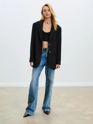 Stradivarius Marynarka oversize z kieszeniami  Czarny