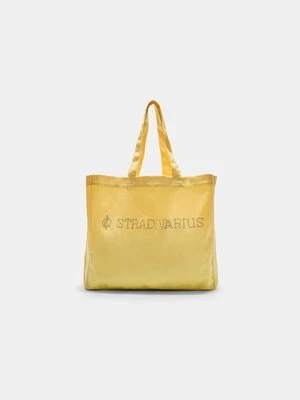 Stradivarius Materiałowa torba basic  Złoty