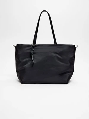 Stradivarius Materiałowa torba shopper basic  Czarny