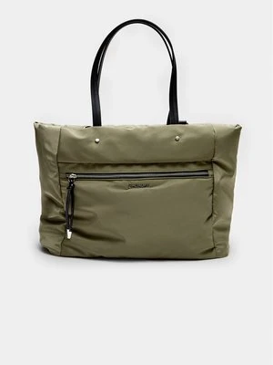 Stradivarius Materiałowa torba shopper  Khaki