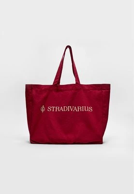 Stradivarius Materiałowa torba shopper  Wiśniowy
