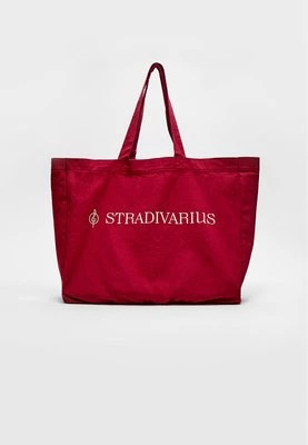 Stradivarius Materiałowa torba shopper  Wiśniowy