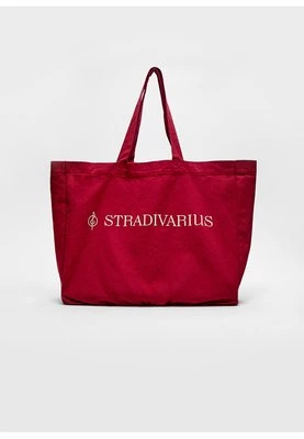 Stradivarius Materiałowa torba shopper  Wiśniowy