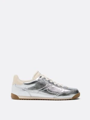 Stradivarius Metaliczne sneakersy  SREBRNY