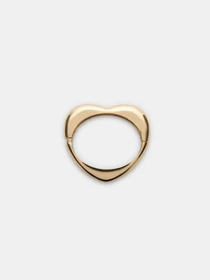 Stradivarius Metalowa bransoletka z sercem  Złoty