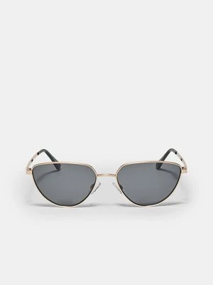 Stradivarius METALOWE OKULARY Z PROSTĄ GÓRNĄ KRAWĘDZIĄ  Niebieski