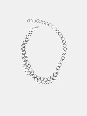 Stradivarius Metalowy pasek z kółkami  Szary