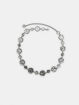 Stradivarius Metalowy pasek z okrągłymi płytkami  Szary