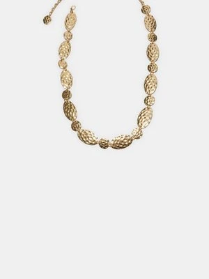 Stradivarius Metalowy pasek z owalnymi monetami  Złoty