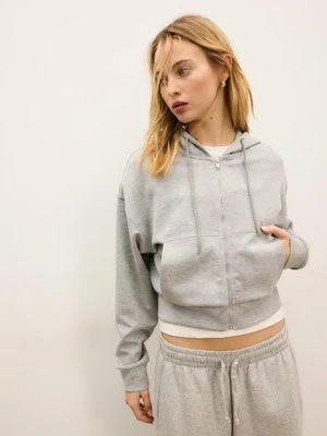 Stradivarius Miękka bluza na suwak  Popielaty