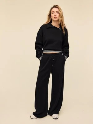 Stradivarius Miękkie spodnie jogger palazzo  Czarny