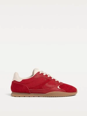 Stradivarius Miękkie zamszowe buty sportowe  Czerwony