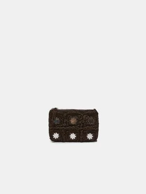 Stradivarius Mini listonoszka szydełkowa z lusterkami  Brązowy