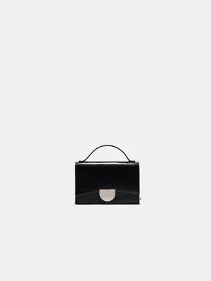 Stradivarius Mini metalowa torba na ramię  Czarny