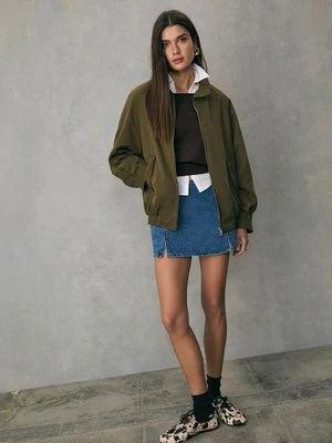 Stradivarius Mini spódnico-spodnie z rozcięciami  ŚREDNIOJASNY NIEBIESKI DENIM