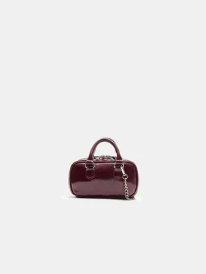 Stradivarius Mini torebka bowlingowa  Wiśniowy