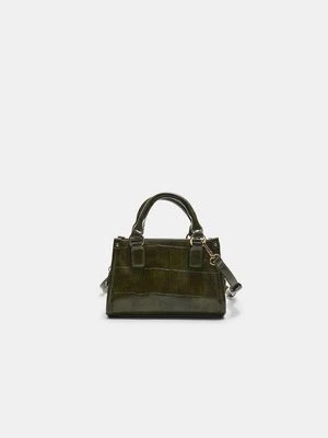Stradivarius Mini torebka typu tote z efektem kokosa  Khaki