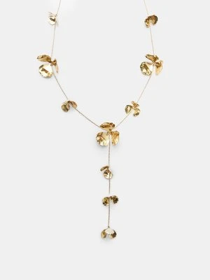 Stradivarius Naszyjnik lariat kwiat  Ecru