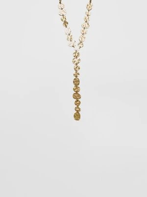 Stradivarius Naszyjnik lariat z teksturą  Złoty