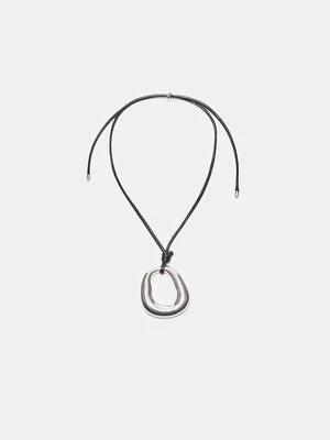 Stradivarius Naszyjnik sznurkowy z zawieszką  Szary