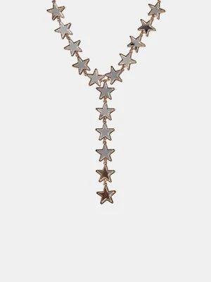 Stradivarius Naszyjnik typu lariat gwiazda z efektem kryształu  Złoty