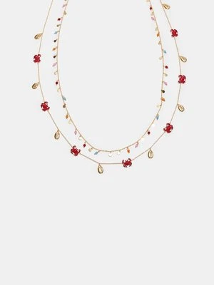 Stradivarius Naszyjnik wielofunkcyjny z morskimi zawieszkami  Złoty