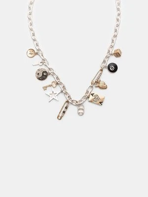 Stradivarius Naszyjnik z wieloma zawieszkami  Szary