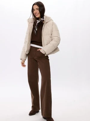 Stradivarius Ocieplana kurtka Kaptur  Szary