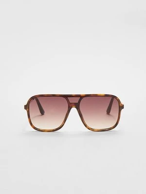 Stradivarius Okulary przeciwsłoneczne w stylu retro  Brązowy