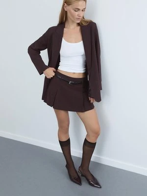 Stradivarius Otwarta marynarka w paski  Fioletowy