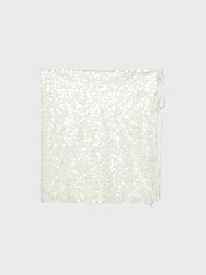 Stradivarius Pareo cekiny  Ecru