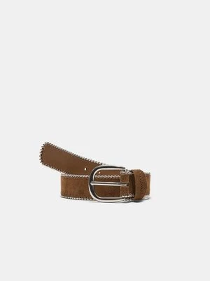 Stradivarius Pasek z bocznymi kuleczkami  Brązowy