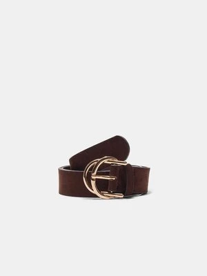 Stradivarius Pasek z podwójną klamrą  Brązowy