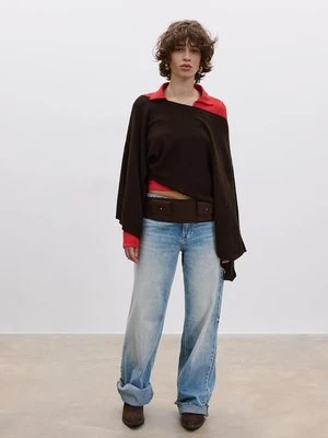 Stradivarius Peleryna z dzianiny  Brązowy