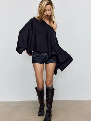 Stradivarius Peleryna z dzianiny  Morski