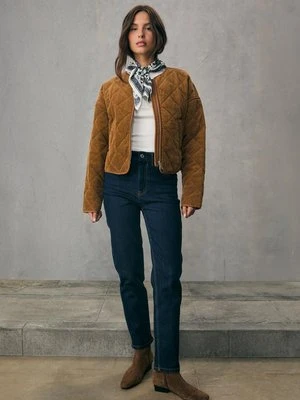 Stradivarius Pikowana kurtka sztruksowa  Jasny wielbłądzi